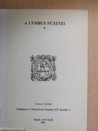 Rudabányai A. Mátyás levele Tuniszból 1678. december 1.