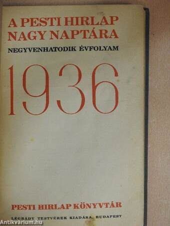 A Pesti Hirlap Nagy Naptára 1936