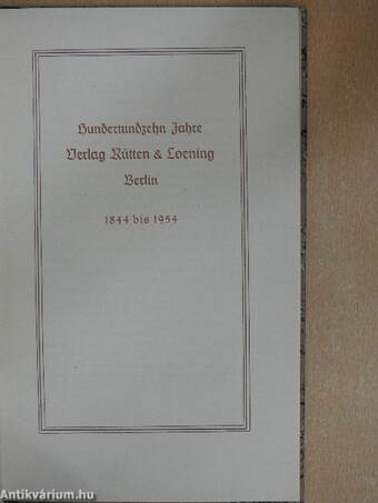 Hundertundzehn Jahre Verlag Rütten & Loening, Berlin