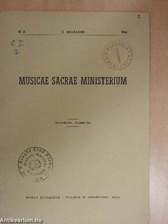 Musicae Sacrae Ministerium II. Halbjahr 1964