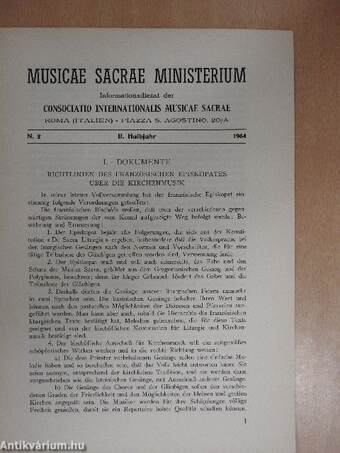 Musicae Sacrae Ministerium II. Halbjahr 1964