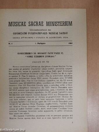 Musicae Sacrae Ministerium I. Halbjahr 1964