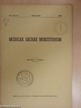 Musicae Sacrae Ministerium I. Halbjahr 1965