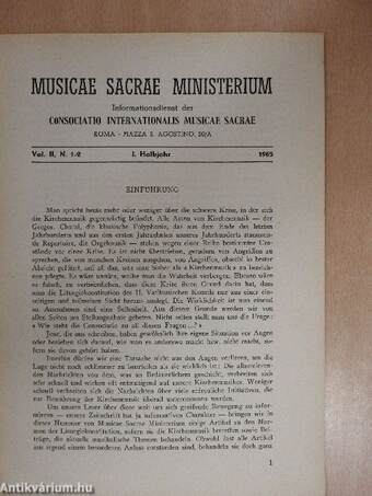 Musicae Sacrae Ministerium I. Halbjahr 1965