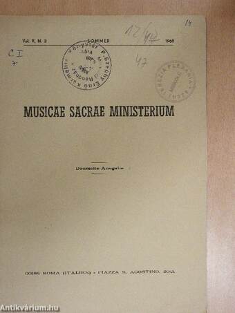 Musicae Sacrae Ministerium Sommer 1968