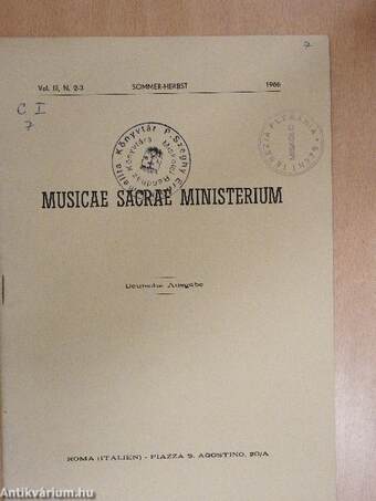 Musicae Sacrae Ministerium Sommer-Herbst 1966