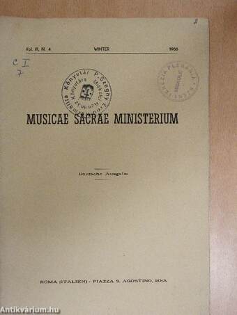 Musicae Sacrae Ministerium Winter 1966