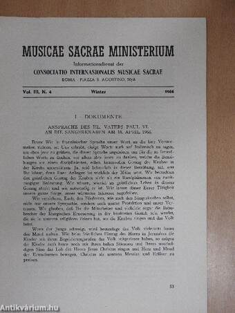 Musicae Sacrae Ministerium Winter 1966