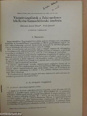 Vitrinitvizsgálatok a Zalai-medence felsőkréta-harmadidőszaki összletén (dedikált példány)
