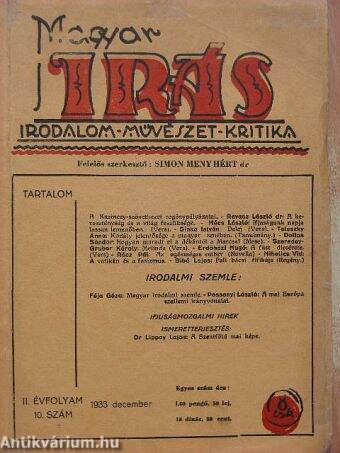 Magyar Írás 1933. december