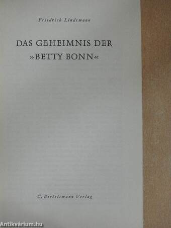 Das Geheimnis Der Betty Bonn