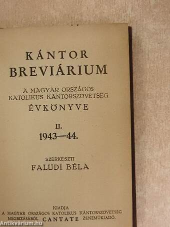 Kántor breviárium 1943-44.