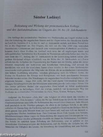 Bedeutung und Wirkung der protestantischen Kollegs und des Auslandstudiums im Ungarn des 16. bis 18. Jahrhunderts