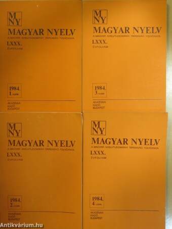 Magyar Nyelv 1984/1-4.