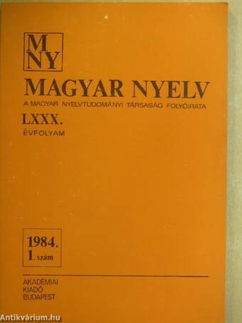 Magyar Nyelv 1984/1-4.