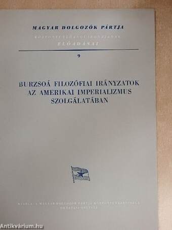 Burzsoá filozófiai irányzatok az amerikai imperializmus szolgálatában