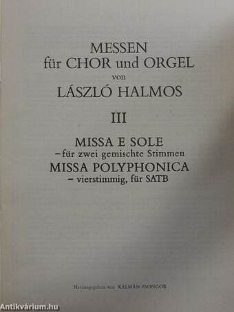 Messen für Chor und Orgel III.