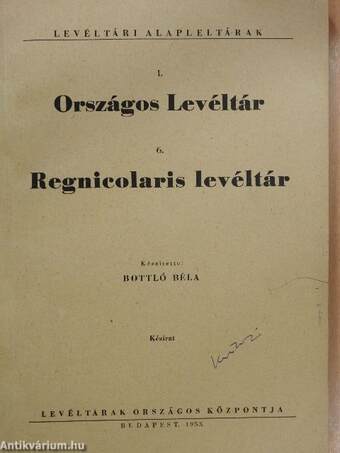 Regnicolaris levéltár