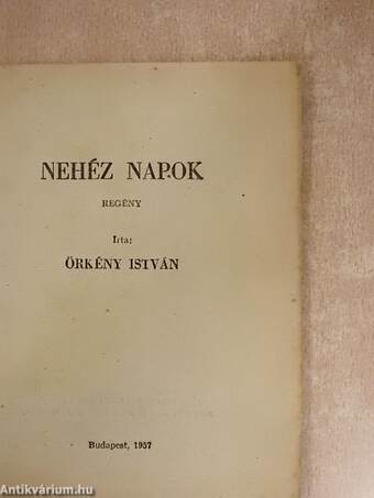 Nehéz napok