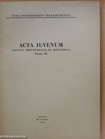 Acta Iuvenum Tomus III. 
