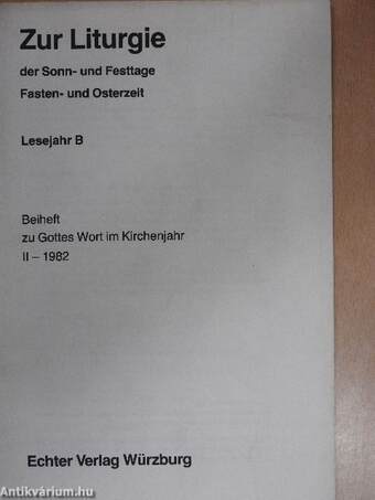 Zur Liturgie der Sonn- und Festtage