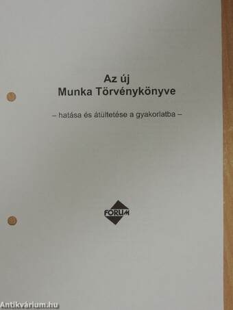 Az új Munka Törvénykönyve