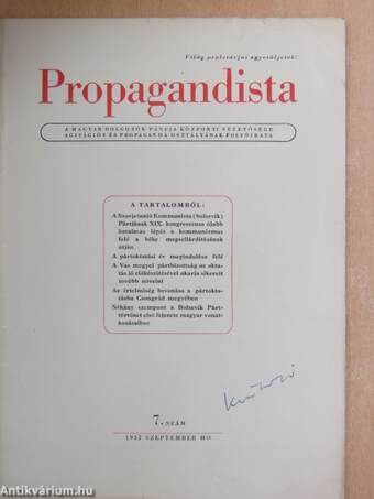 Propagandista 1952. szeptember
