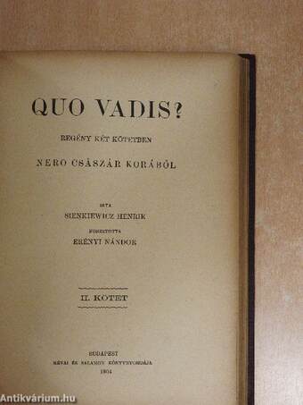 Quo Vadis? I-II.