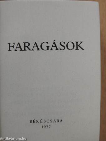 Faragások (minikönyv)