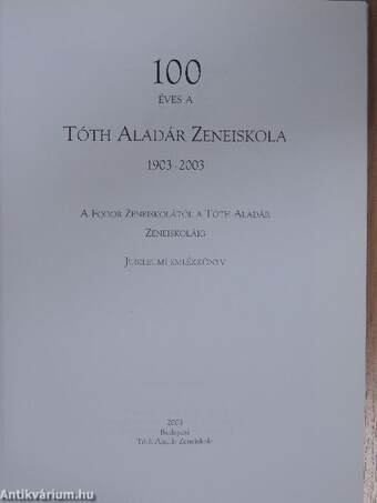 100 éves a Tóth Aladár Zeneiskola