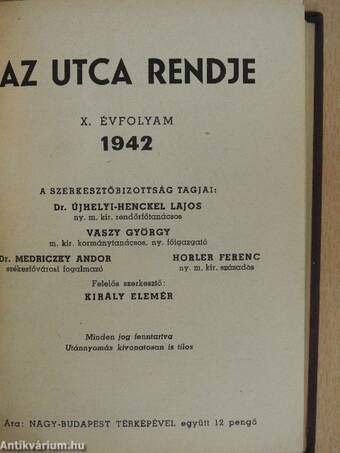 Az utca rendje 1942