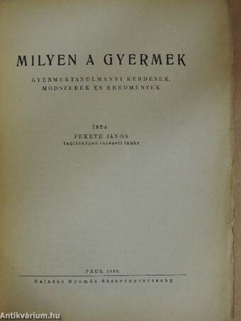 Milyen a gyermek