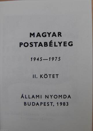 Magyar postabélyeg II. (minikönyv) (számozott)