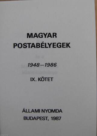 Magyar Postabélyegek IX. (minikönyv) (számozott)