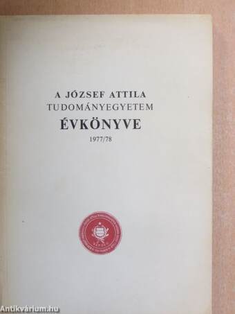 A József Attila Tudományegyetem Évkönyve 1977/78