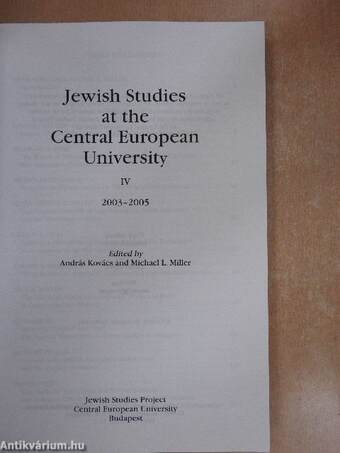 Jewish Studies at the Central European University IV.