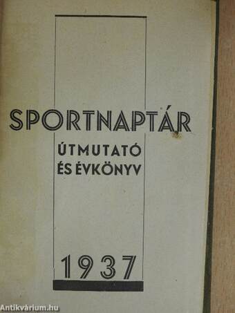 Sportnaptár 1937.