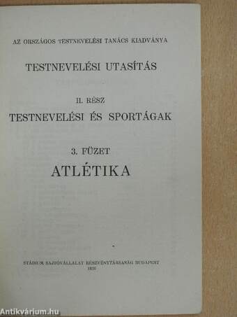 Testnevelési utasítás II. - Testnevelési és sportágak 3. füzet