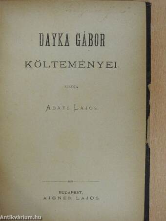 Dayka Gábor költeményei