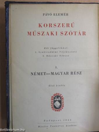 Korszerű műszaki szótár I-II.