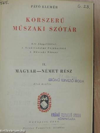 Korszerű műszaki szótár I-II.