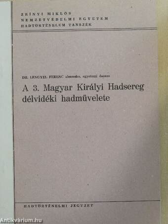 A 3. Magyar Királyi Hadsereg délvidéki hadművelete