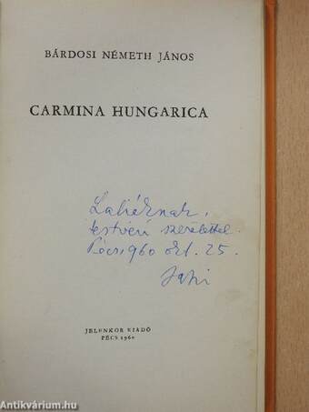 Carmina Hungarica (dedikált példány)