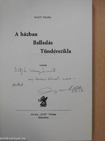 A házban/Balladás/Tündérszikla (dedikált példány)