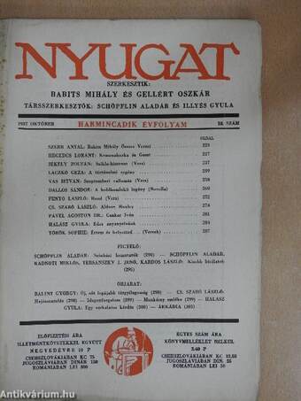 Nyugat 1937. október