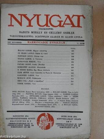 Nyugat 1937. november