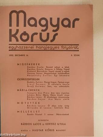 Magyar Kórus 1932. december 16.