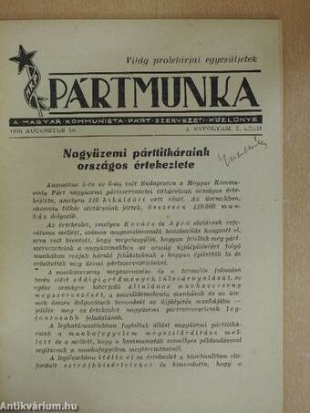 Pártmunka 1945. augusztus 15.