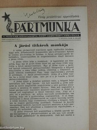 Pártmunka 1945. augusztus 1.