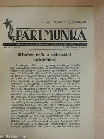 Pártmunka 1945. november 1.